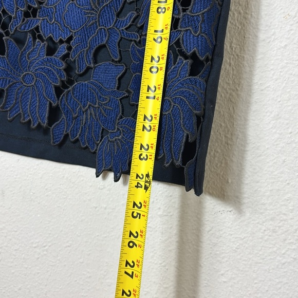 Anthropologie Postage Stamp Koria Blue Black Lace Sleeveless Top XS - Picture 7 of 8